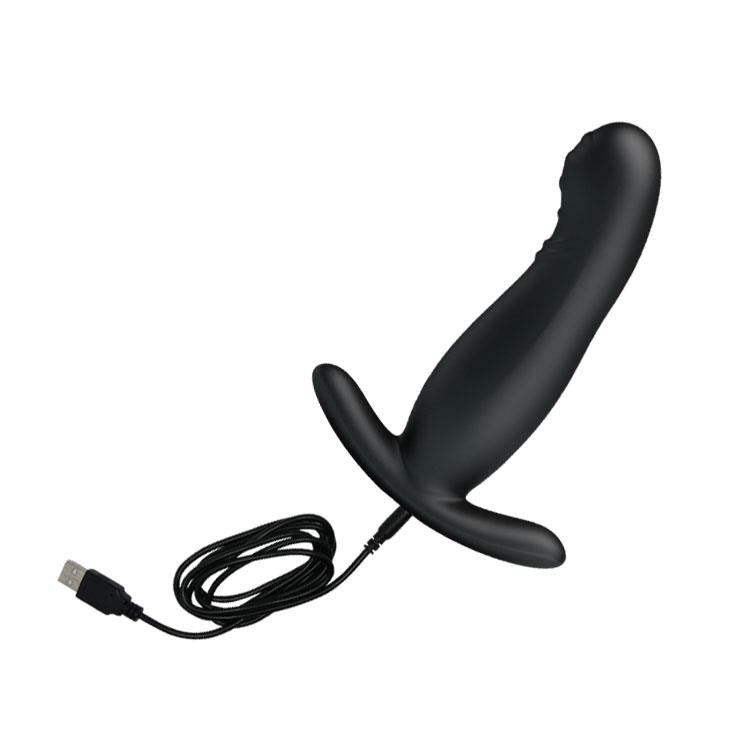 Masażer prostaty Pretty Love wibrujący łaskoczący czarny USB 13 cm