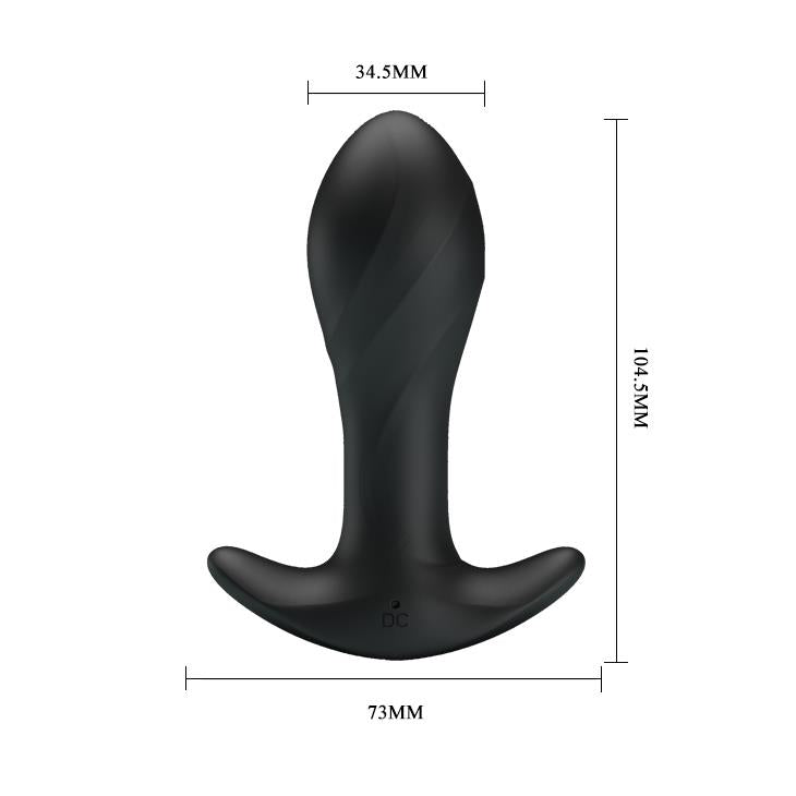 Korek analny wibrujący Pretty Love silikonowy 12 funkcji USB czarny 10,5 cm