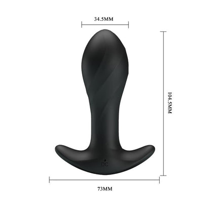 Korek analny wibrujący Pretty Love silikonowy 12 funkcji USB czarny 10,5 cm