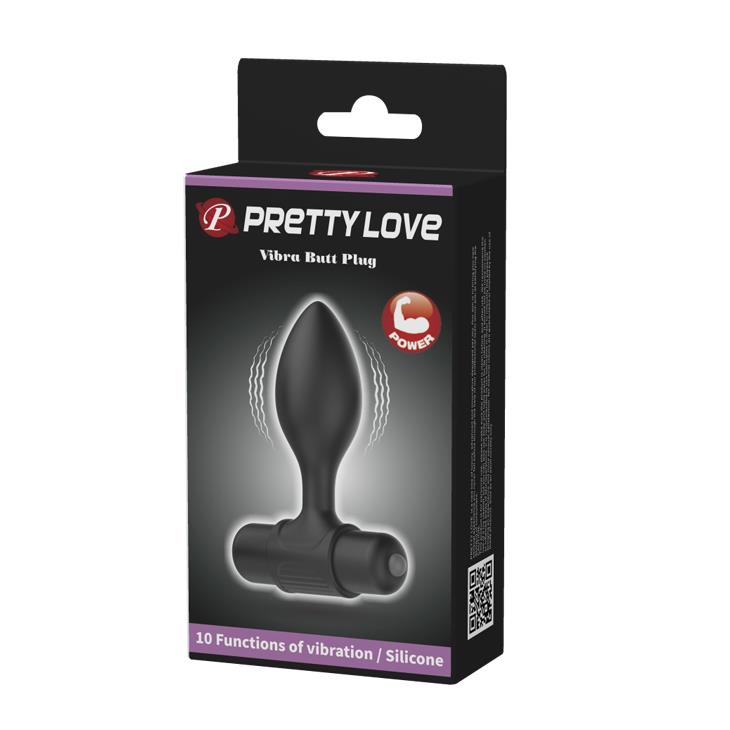 Wibrujący korek analny Pretty Love silikonowy czarny