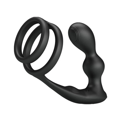 Pierścień erekcyjny z wibrującym korkiem analnym Pretty Love silikonowy USB