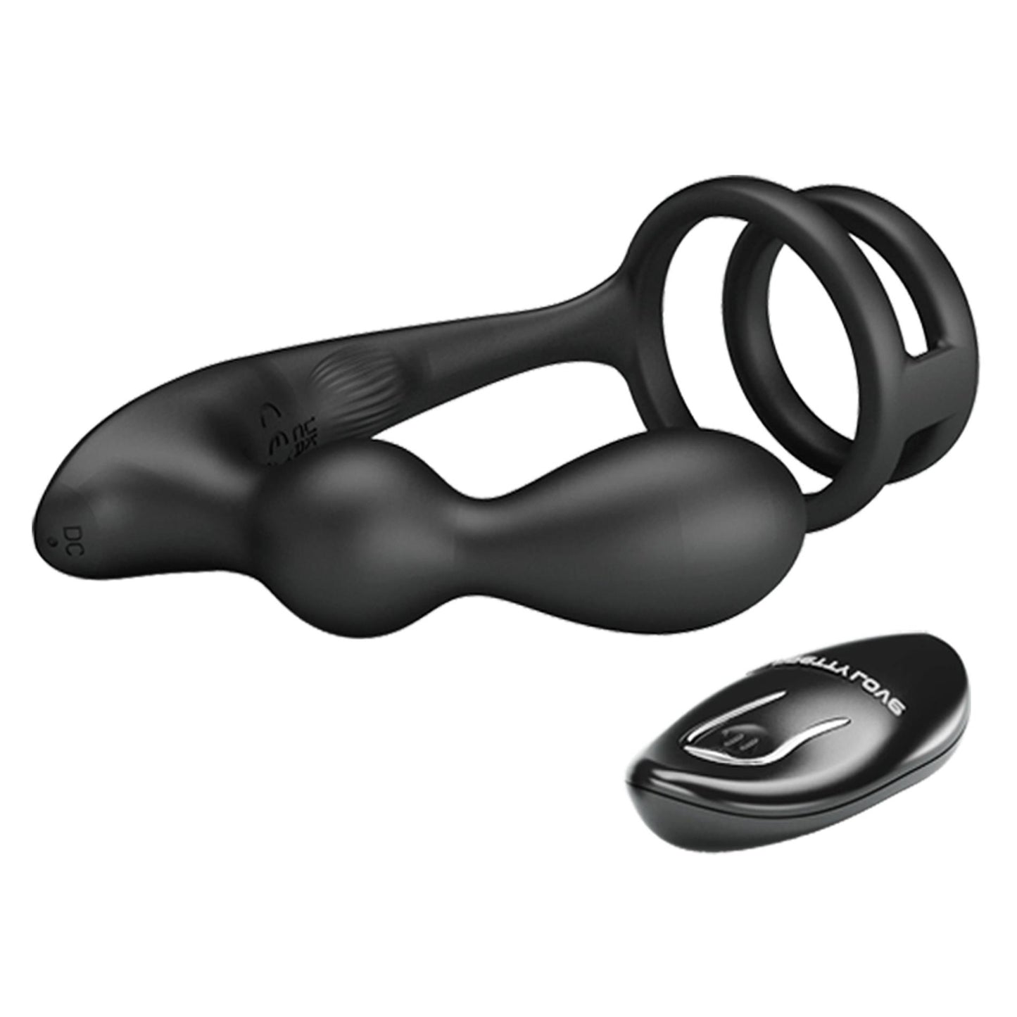 Pierścień erekcyjny z wibrującym korkiem analnym Pretty Love silikonowy USB