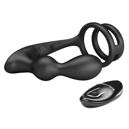 Pierścień erekcyjny z wibrującym korkiem analnym Pretty Love silikonowy USB