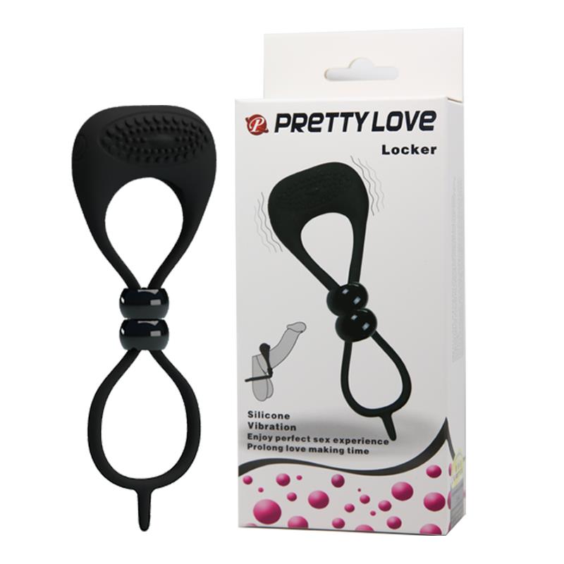 Pierścień wibrujący Pretty Love Locker na penisa i mosznę