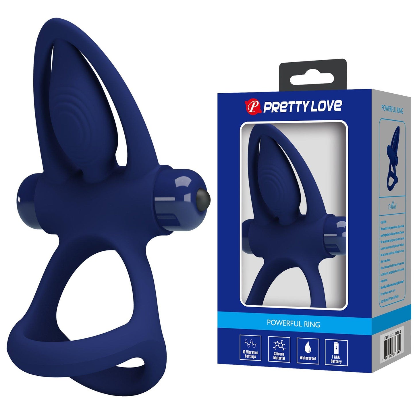 Pierścień wibrujący silikonowy Pretty Love delfin 10 trybów