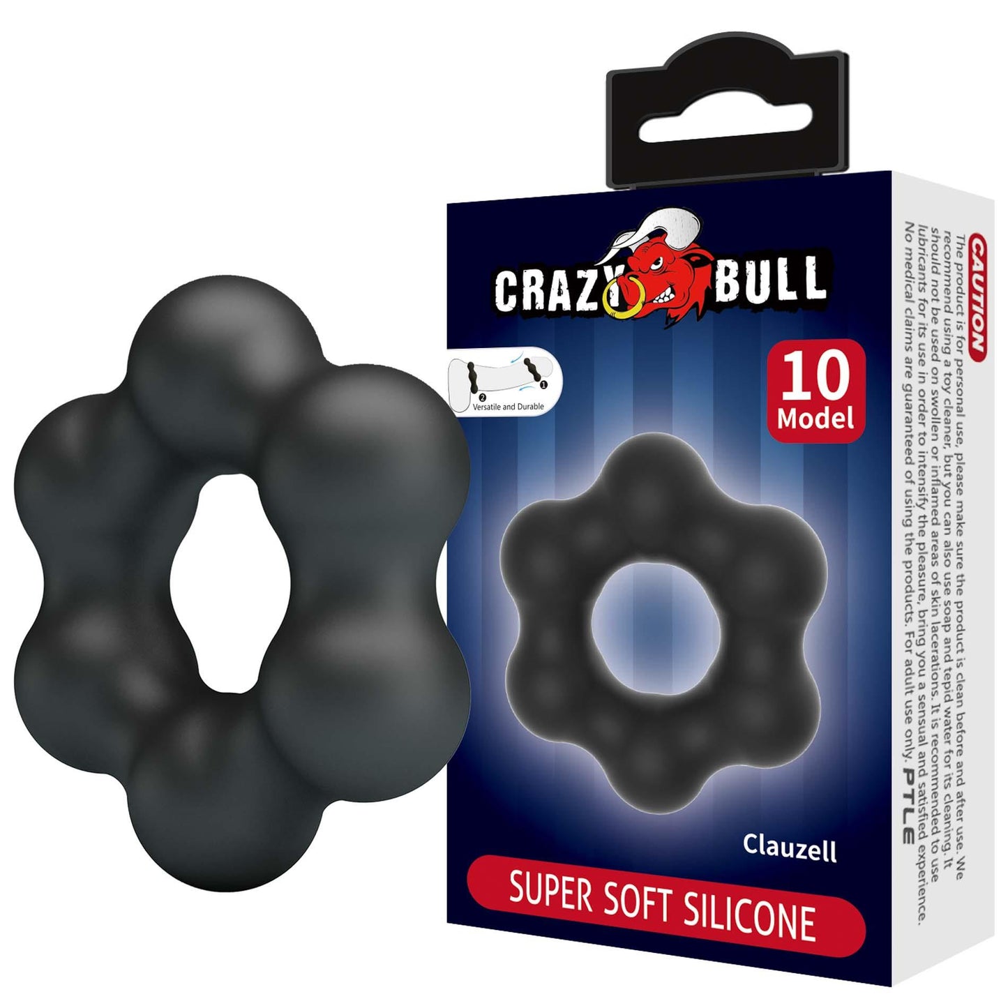 Pierścień erekcyjny silikonowy elastyczny CLAUZELL Crazy Bull
