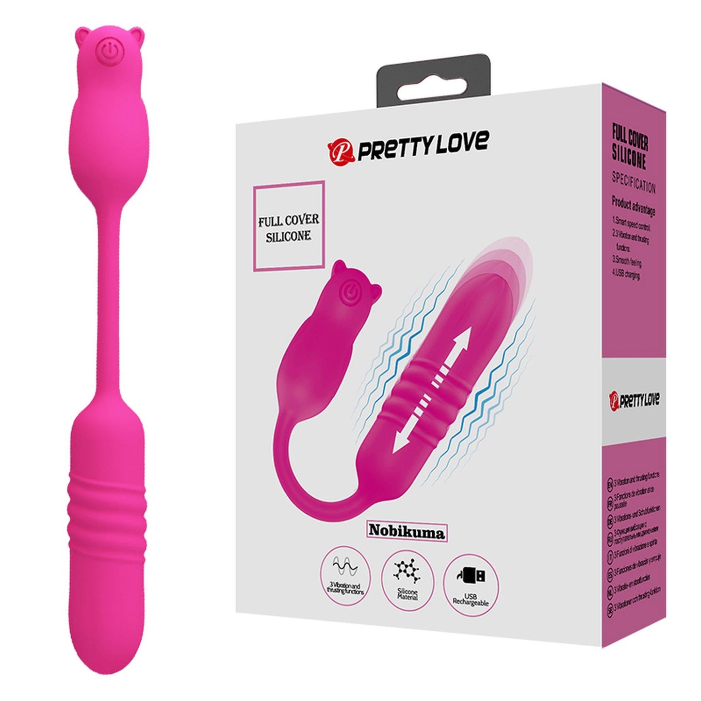 Stymulator łechtaczki Pretty Love Nobikuma silikonowy 3 wibracje 3 pulsacje