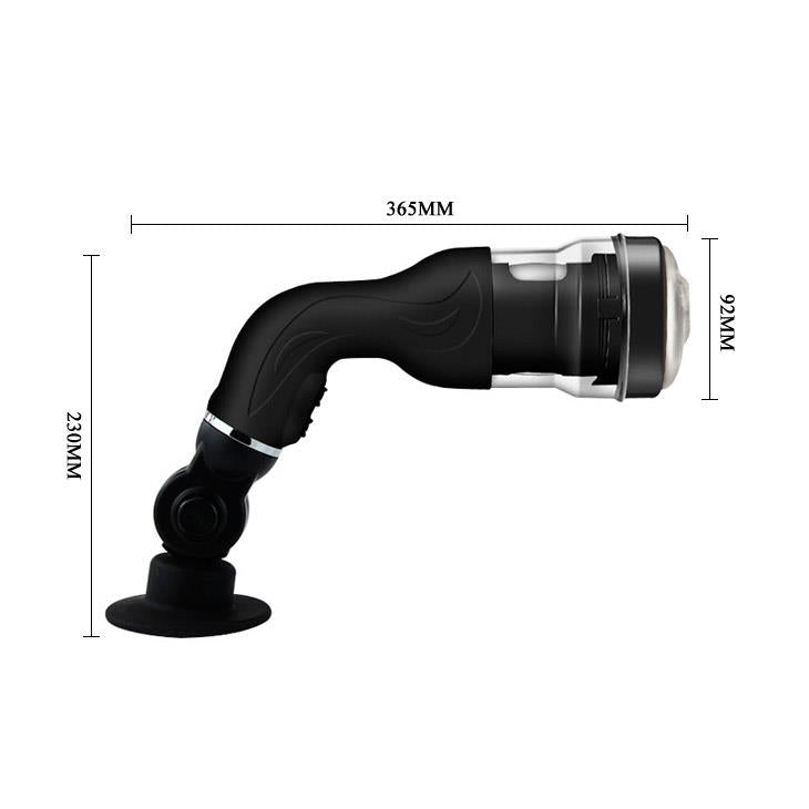 Masturbator rotujący waginalny Baile z przyssawką USB czarny 37 cm