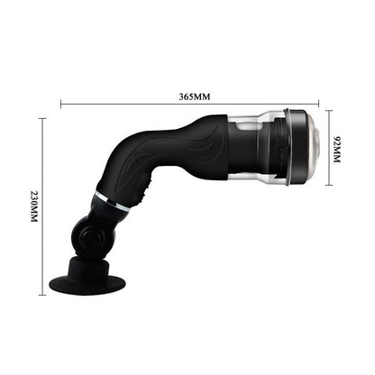 Masturbator rotujący waginalny Baile z przyssawką USB czarny 37 cm