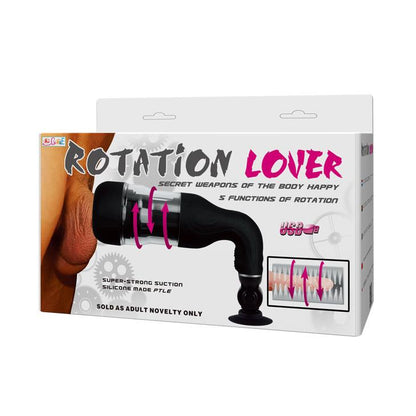 Masturbator rotujący waginalny Baile z przyssawką USB czarny 37 cm