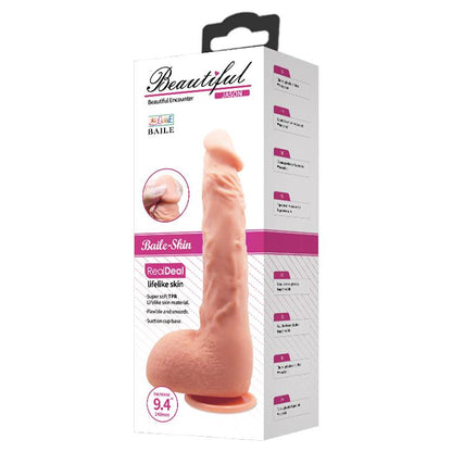 Realistyczne dildo zakrzywione Baile Jason 25 cm cieliste z przyssawką