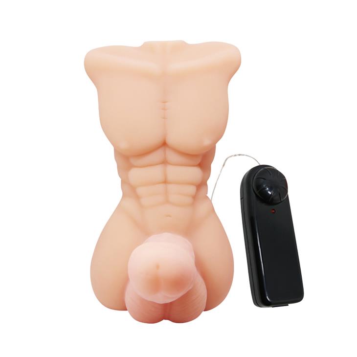 Męski tors masturbator Baile Temptation Bigger Man z wibracją 13 cm