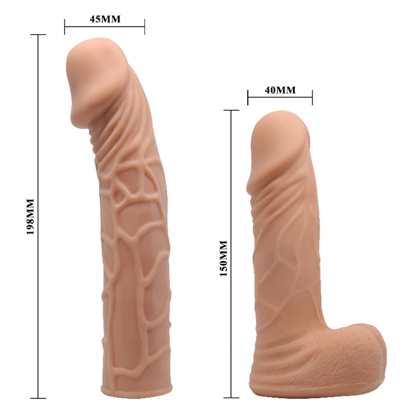 Regulowana uprząż z dwoma realistycznymi dildami Baile Jessica 20cm 13cm