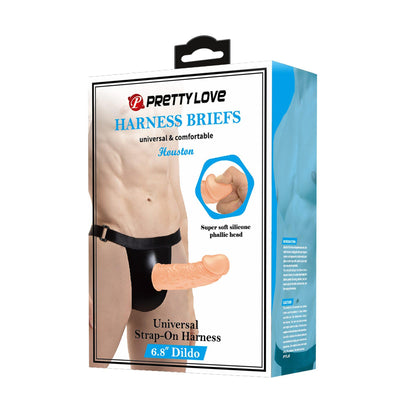 Regulowana uprząż strap-on Pretty Love Houston silikonowe dildo 17 cm