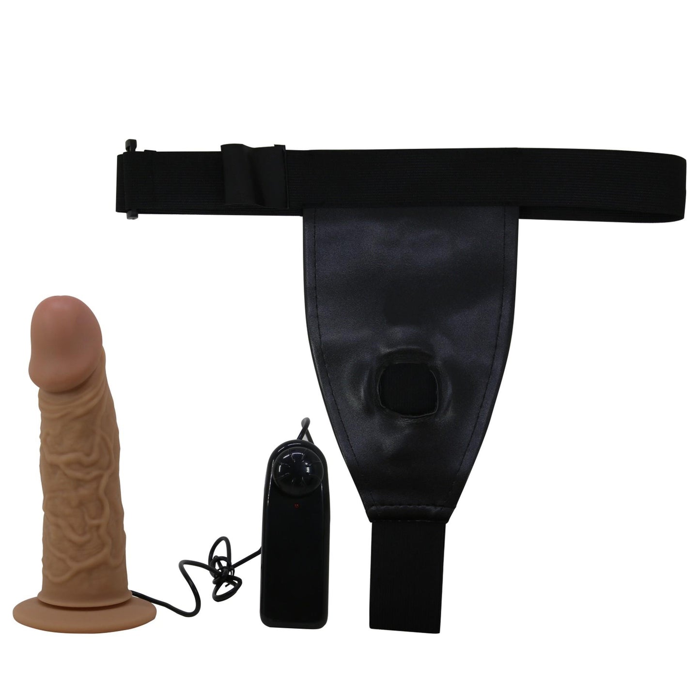Wibrująca proteza penisa Pretty Love Draven ze strap-onem 17 cm