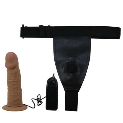 Wibrująca proteza penisa Pretty Love Draven ze strap-onem 17 cm
