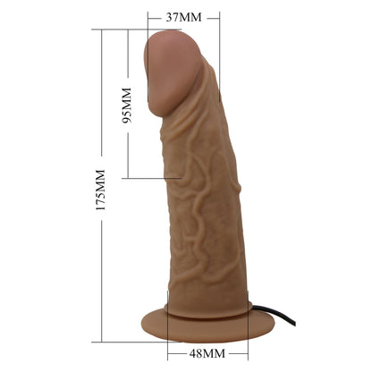 Wibrująca proteza penisa Pretty Love Draven ze strap-onem 17 cm