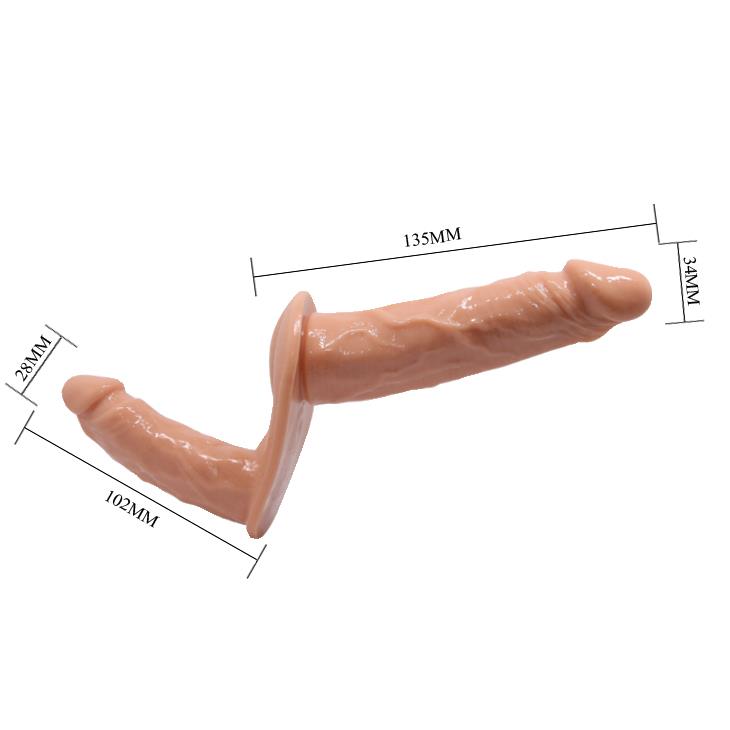 Strap on z podwójnym dildo Baile cielisty