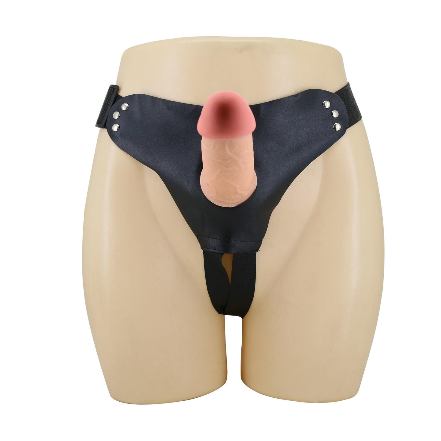 Pas strap-on z protezą króliczą Pretty Love Mavis cielisty 19 cm