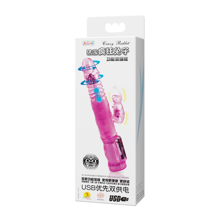 Wibrator króliczek z rotatorem Baile Crazy Rabbit różowy 24 cm
