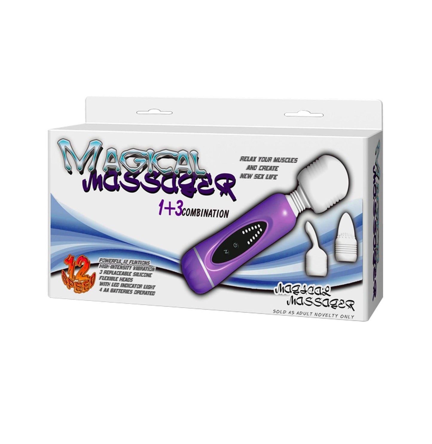 Masażer wibracyjny Baile 12 funkcji z 3 nakładkami silikonowymi