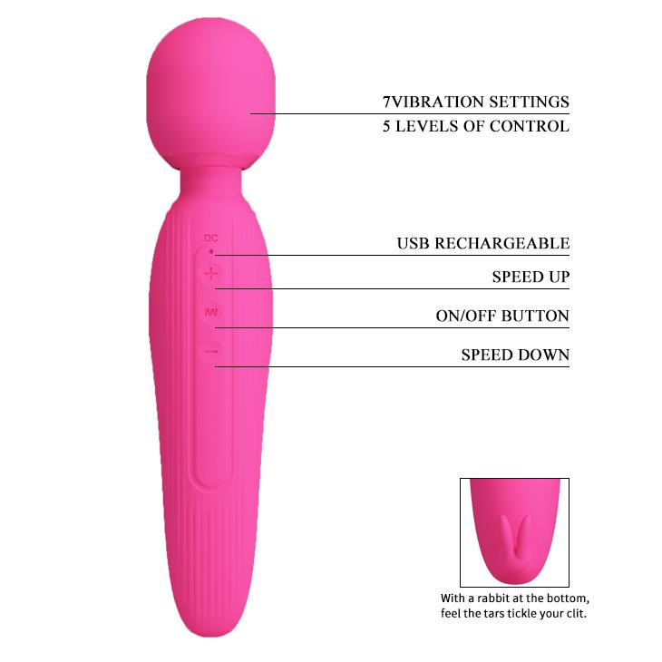 Wibrator króliczek silikonowy Pretty Love Curtis magenta USB