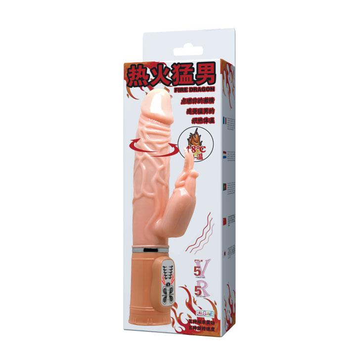 Wibrator króliczek Baile Fire Dragon rozgrzewający obrotowy USB 26 cm