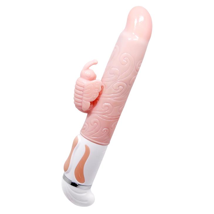 Wibrator króliczek Baile Hot Butterfly rozgrzewający cielisty USB