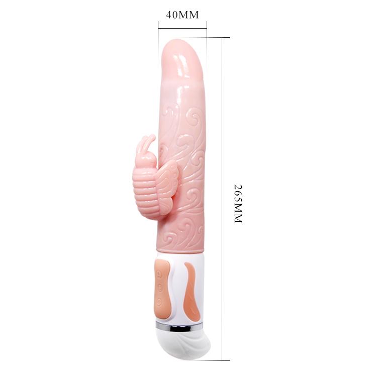Wibrator króliczek Baile Hot Butterfly rozgrzewający cielisty USB