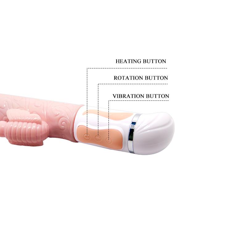 Wibrator króliczek Baile Hot Butterfly rozgrzewający cielisty USB