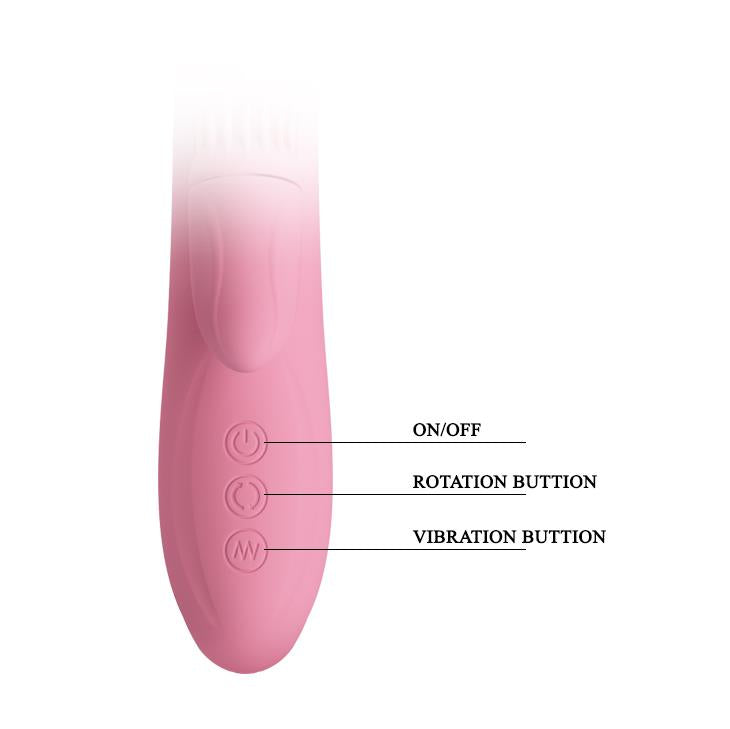 Wibrator silikonowy punktu G Pretty Love Chris rotujący USB 20,5 cm