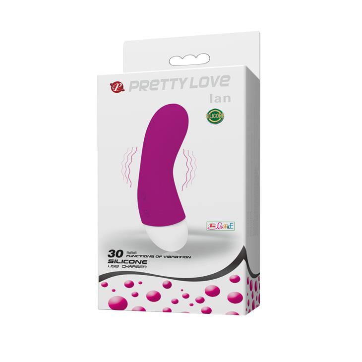 Wibrator mini Ian Pretty Love fioletowy silikonowy USB 30 funkcji