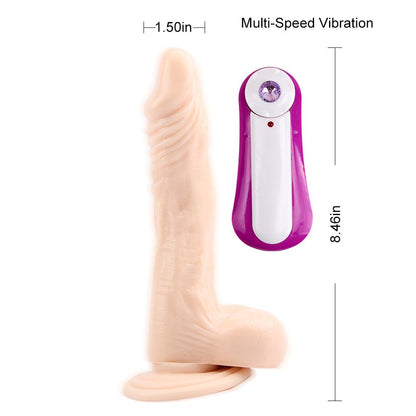 Wibrator teleskopowy James Deen z moszną i pilotem 21.5 cm