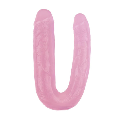 Dildo podwójne HI Rubber różowe 22 5 cm