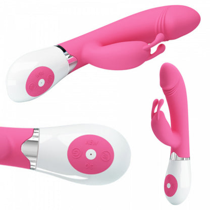 Wibrator króliczek silikonowy Pretty Love Gene różowy 21 cm