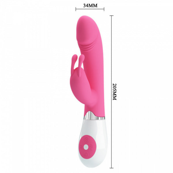 Wibrator króliczek silikonowy Pretty Love Gene różowy 21 cm