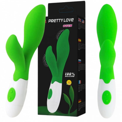 Wibrator punktu G Pretty Love Owen zielony silikonowy 20,5 cm 30 trybów