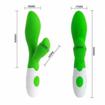 Wibrator punktu G Pretty Love Owen zielony silikonowy 20,5 cm 30 trybów