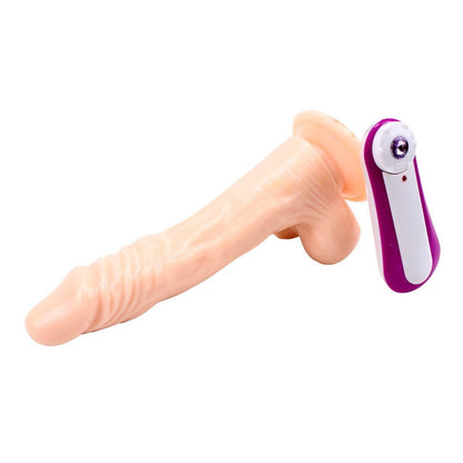 Wibrator teleskopowy James Deen z moszną i pilotem 21.5 cm
