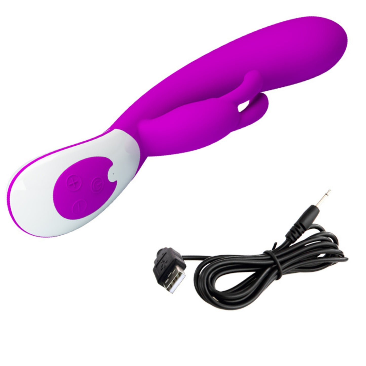 Wibrator króliczek silikonowy Pretty Love Harlan fioletowy USB 12 cm