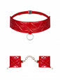 Hunteria kajdanki i choker O/S czerwony